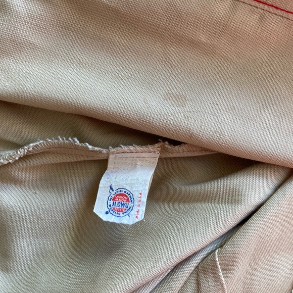 Vintage 70s Wide Leg Khaki Trousers, ILGWU, 26” Waist Super High Rise - Picture 5 of 5